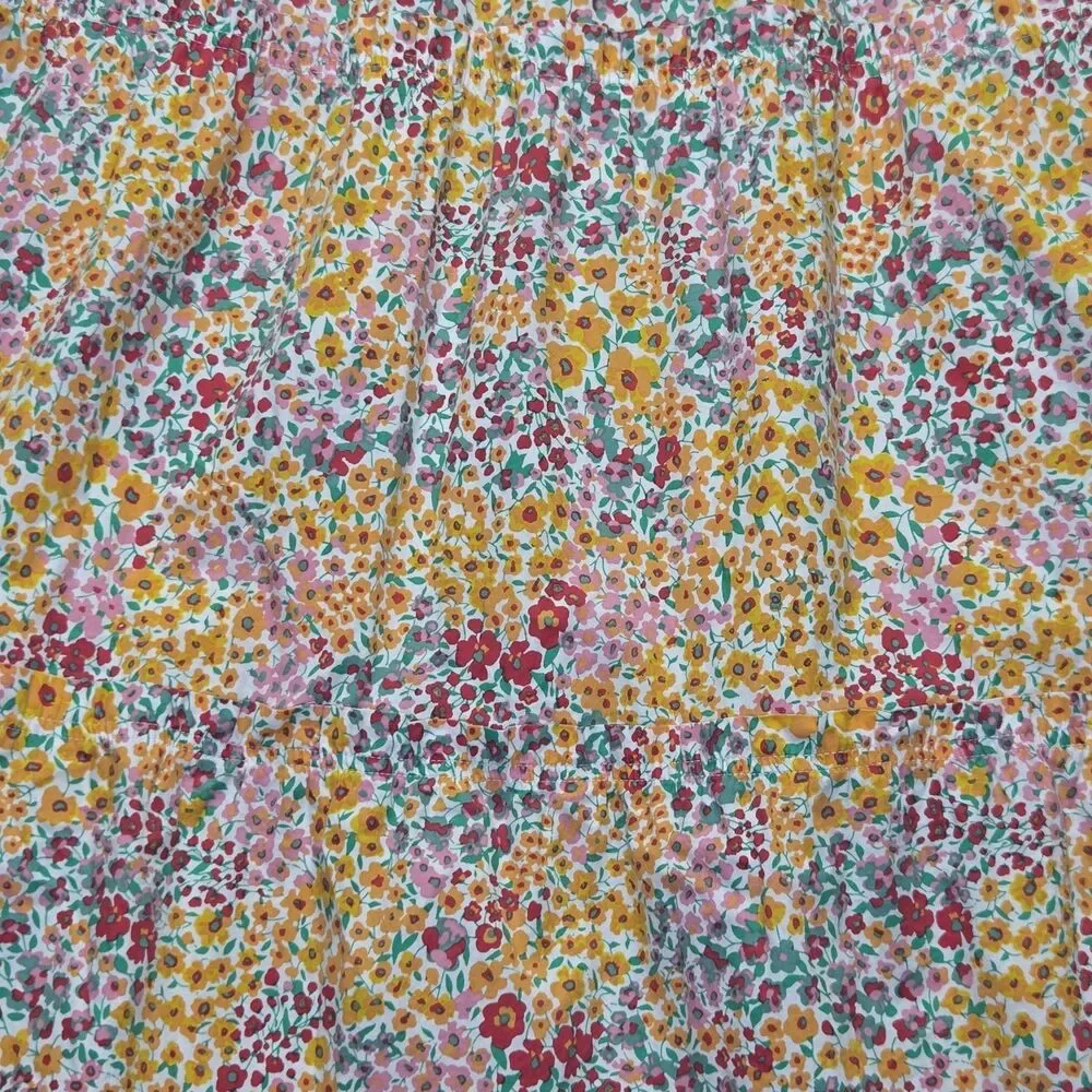 J.Crew Dress Womens 18 Multicolor Floral Sleeveless Tiered Midi Sundress Summer - Picture 2 of 11